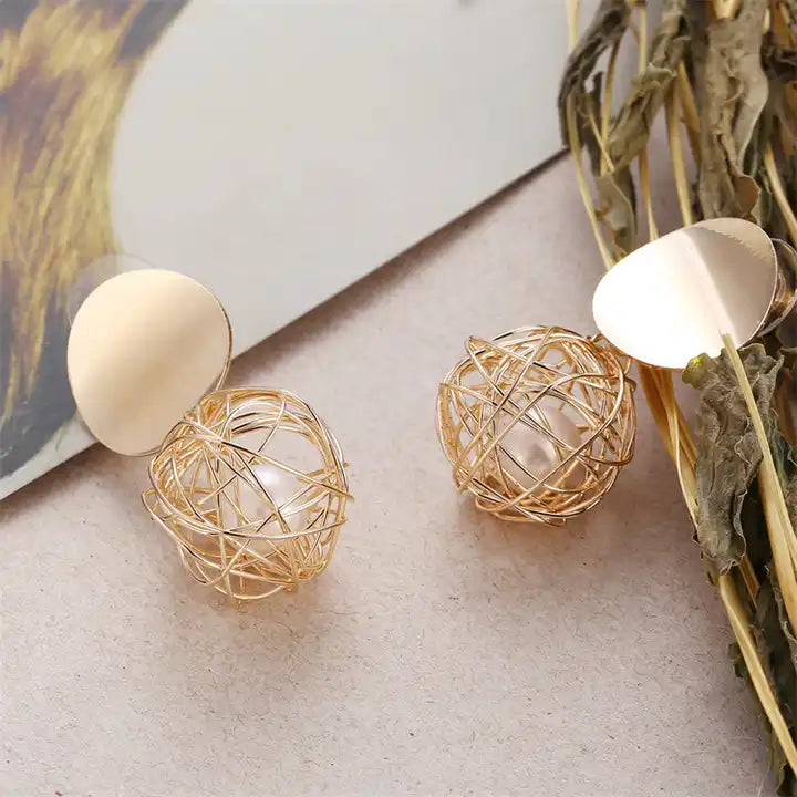 Mesh Pearl Earrings