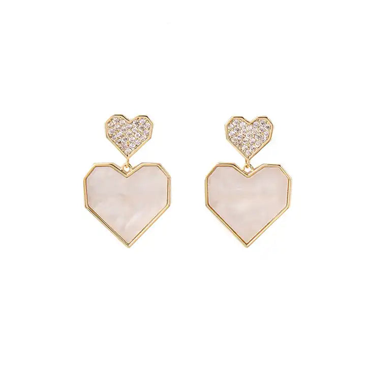 Marblish Heart Earrings