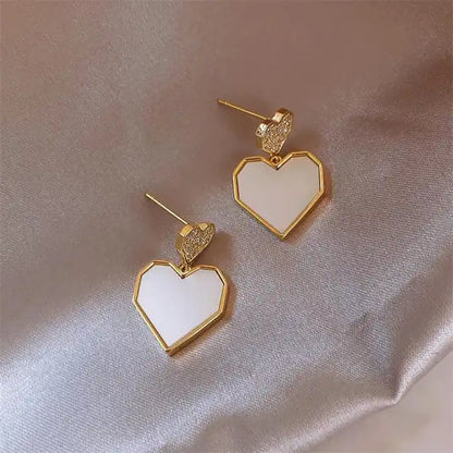 Marblish Heart Earrings