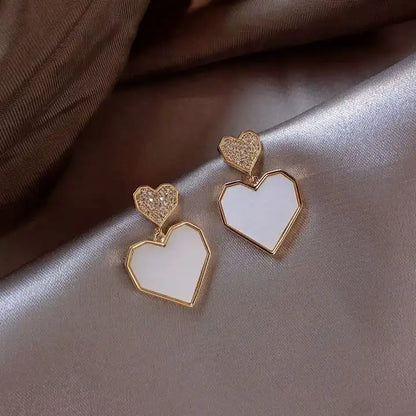 Marblish Heart Earrings