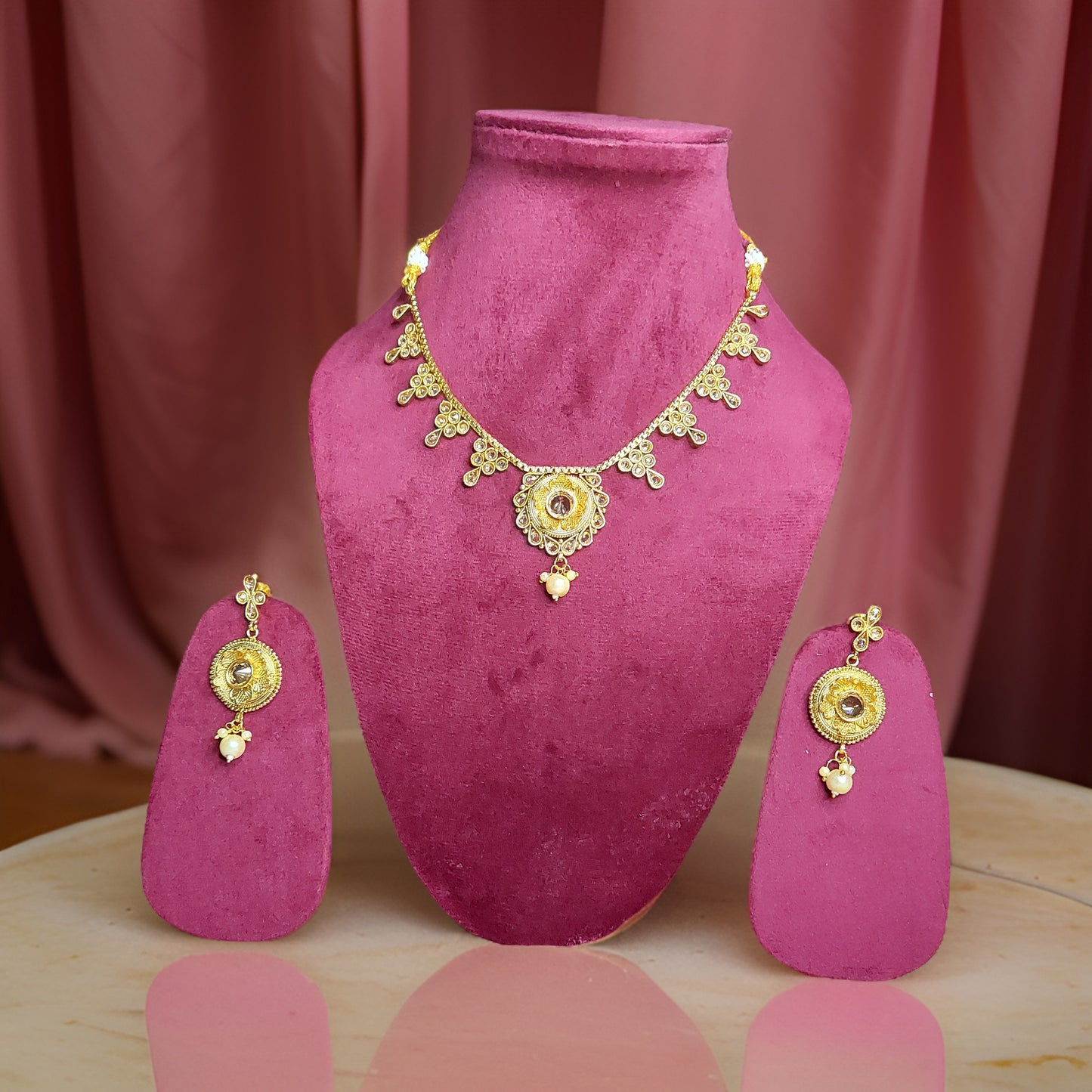 Elevate your look with our Kuhu Necklace. This stunning piece exudes sophistication with its timeless design and superior craftsmanship. Whether worn alone or layered with other necklaces, it adds a touch of glamour to any outfit.