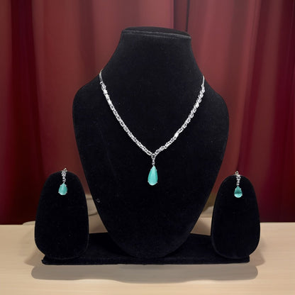 Make a style statement with our Mint Green Stylish Drop Necklace. Featuring a stylish drop design with mint green accents, this necklace adds a pop of color to any ensemble. The adjustable length ensures a comfortable fit, making it suitable for all occasions.