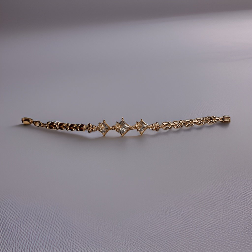 Add a touch of glamour to your ensemble with our Three Diamond Look Like Bracelet. Featuring three dazzling diamond-like accents, this bracelet exudes elegance and sophistication. The adjustable clasp ensures a comfortable fit, making it suitable for everyday wear or special occasions.